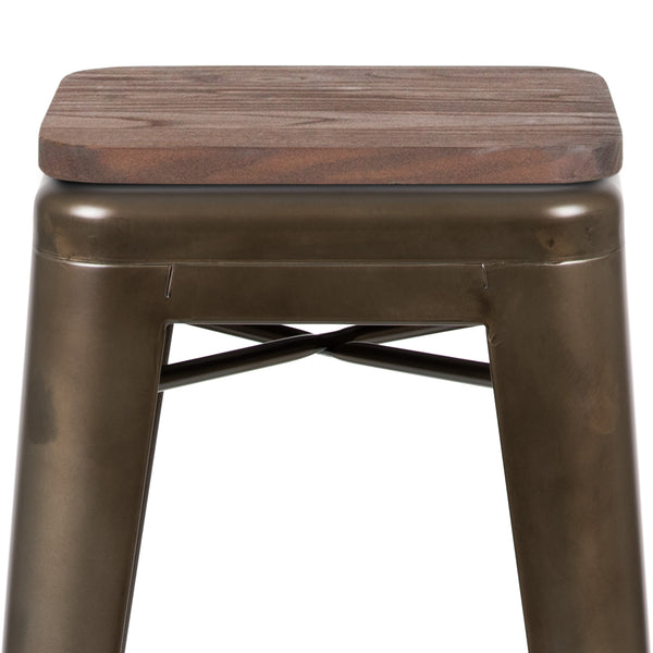 Gun Metal |#| 4 Pack 30inch High Metal Indoor Bar Stool - Stackable Stool, Gun Metal Gray