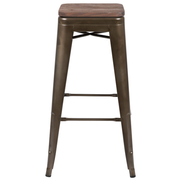 Gun Metal |#| 4 Pack 30inch High Metal Indoor Bar Stool - Stackable Stool, Gun Metal Gray