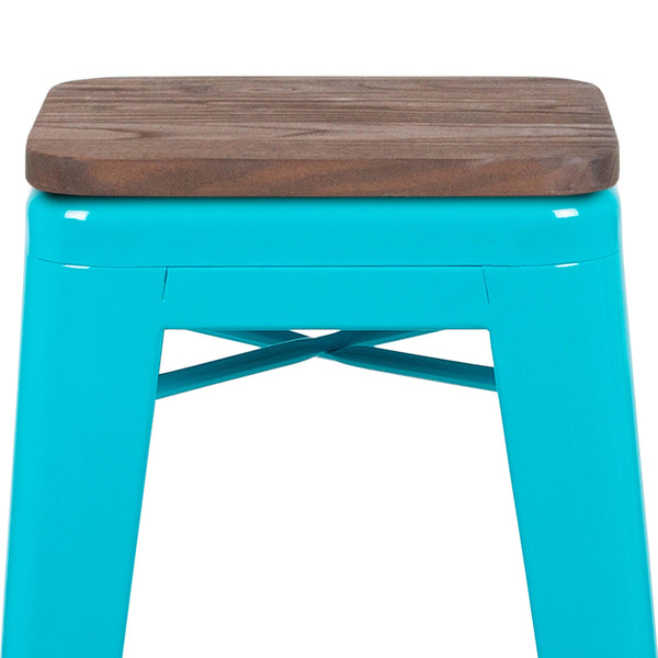 Teal |#| 4 Pack 30inch High Metal Indoor Bar Stool - Stackable Stool, Teal