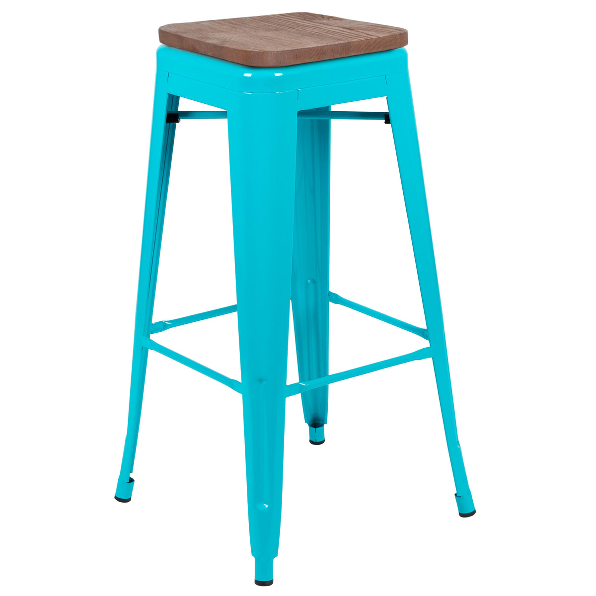 Teal |#| 4 Pack 30inch High Metal Indoor Bar Stool - Stackable Stool, Teal