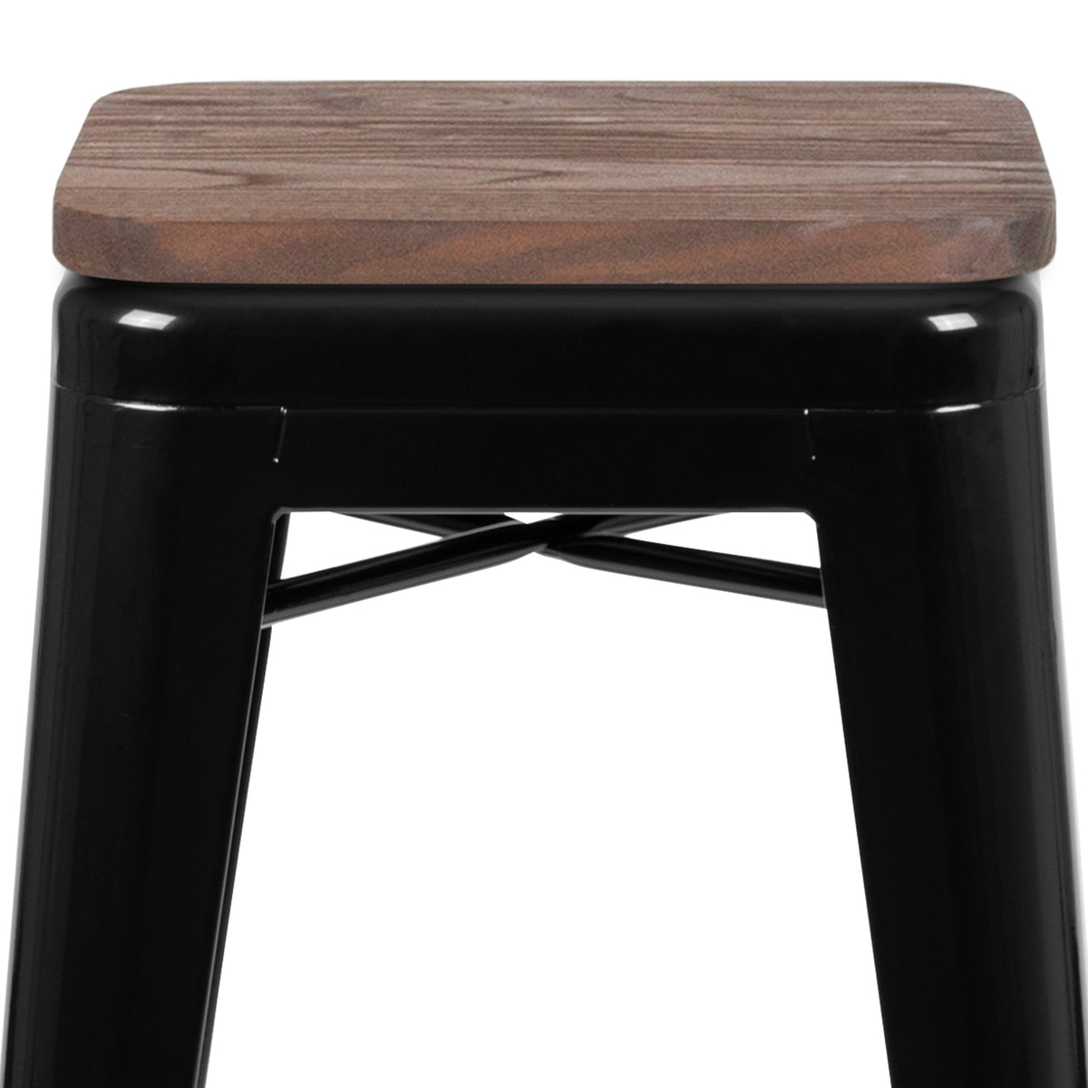 Black |#| 4 Pack 30inch High Metal Indoor Bar Stool - Stackable Stool, Black