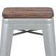 Silver |#| 4 Pack 30inch High Metal Indoor Bar Stool - Stackable Stool, Silver