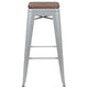 Silver |#| 4 Pack 30inch High Metal Indoor Bar Stool - Stackable Stool, Silver