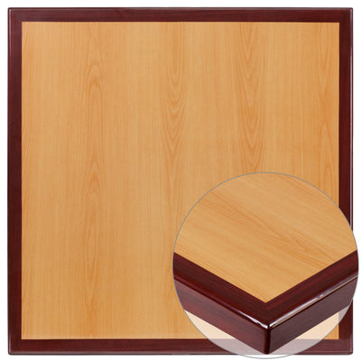 30" Square 2-Tone High-Gloss Resin Table Top with 2" Thick Drop-Lip - View 1