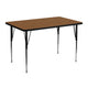 Oak |#| 30inchW x 48inchL Rectangular Oak HP Laminate Activity Table - Height Adjustable Legs