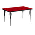 30''W x 48''L Rectangular Thermal Laminate Activity Table - Height Adjustable Short Legs