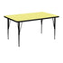 30''W x 48''L Rectangular Thermal Laminate Activity Table - Height Adjustable Short Legs