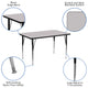 Gray |#| 30inchW x 48inchL Rectangular Grey Thermal Laminate Adjustable Activity Table