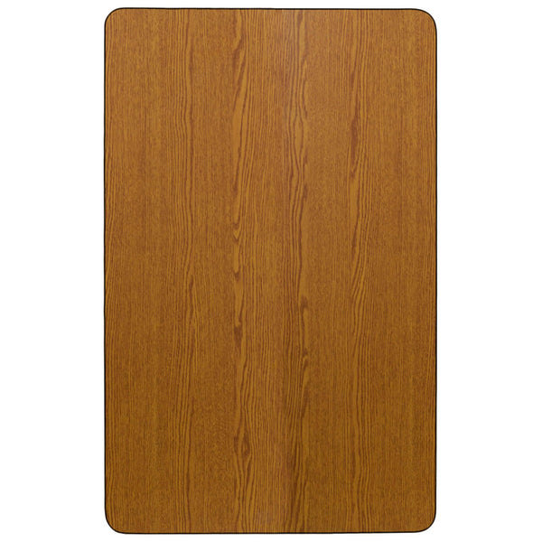 Oak |#| 30inchW x 48inchL Rectangular Oak Thermal Laminate Adjustable Activity Table