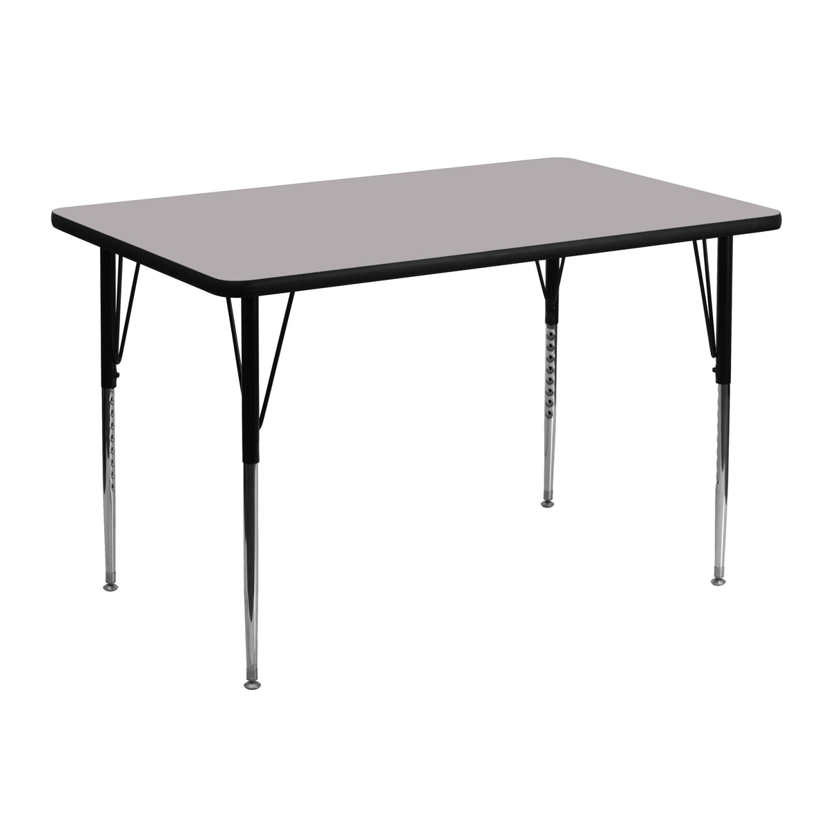 Gray |#| 30inchW x 48inchL Rectangular Grey Thermal Laminate Adjustable Activity Table