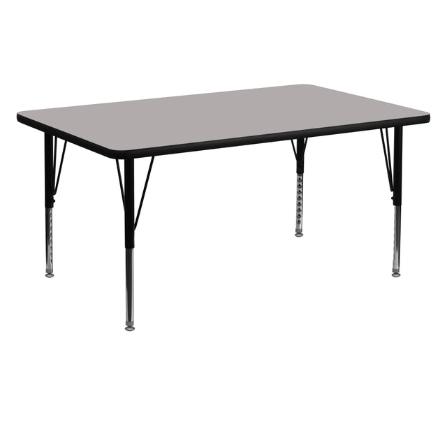 30''W x 60''L Rectangular HP Laminate Activity Table - Height Adjustable Short Legs - View 1