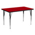 30''W x 60''L Rectangular Thermal Laminate Activity Table - Standard Height Adjustable Legs