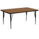 Oak |#| 30inchW x 72inchL Rectangular Oak Thermal Laminate Adjustable Activity Table