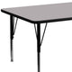 Gray |#| 30inchW x 72inchL Rectangular Grey Thermal Laminate Adjustable Activity Table