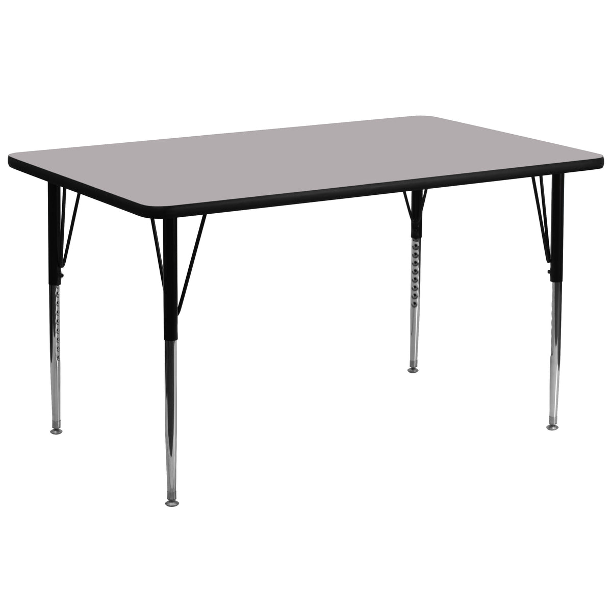 Gray |#| 30inchW x 72inchL Rectangular Grey Thermal Laminate Adjustable Activity Table