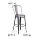 30inch High Clear Coated Indoor Barstool with Back