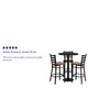 30inch Round Black Laminate Table Set with 3 Metal Barstools - Cherry Wood Seat