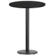 Black |#| 30inch Round Black Laminate Table Top with 18inch Round Bar Height Table Base