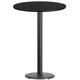 Black |#| 30inch Round Black Laminate Table Top with 18inch Round Bar Height Table Base