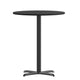 Black |#| 30inch Round Black Laminate Table Top with 22inch x 22inch Bar Height Table Base