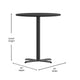 Black |#| 30inch Round Black Laminate Table Top with 22inch x 22inch Bar Height Table Base