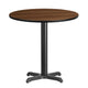 Walnut |#| 30inch Round Walnut Laminate Table Top with 22inch x 22inch Table Height Base