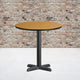 Natural |#| 30inch Round Natural Laminate Table Top with 22inch x 22inch Table Height Base