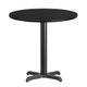 Black |#| 30inch Round Black Laminate Table Top with 22inch x 22inch Table Height Base