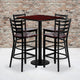 Mahogany Top/Mahogany Wood Seat |#| 30inch Square Mahogany Laminate Table Set w/4 Metal Barstools - Mahogany Wood Seat