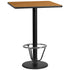 30'' Square Laminate Table Top with 18'' Round Bar Height Table Base and Foot Ring