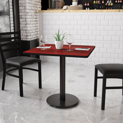 30'' Square Laminate Table Top with 18'' Round Table Height Base