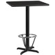 Black |#| 30inch Square Black Laminate Table Top with 22inch x 22inch Bar Height Table Base