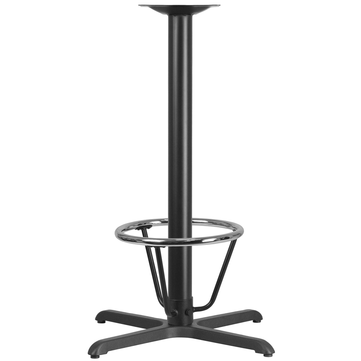 30inch x 30inch Restaurant Table X-Base with 3inch Dia. Bar Height Column & Foot Ring