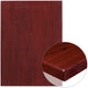 Mahogany |#| 30inch x 42inch Rectangular High-Gloss Mahogany Resin Table Top with 2inch Thick Edge