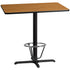 30'' x 42'' Rectangular Laminate Table Top with 23.5'' x 29.5'' Bar Height Table Base and Foot Ring