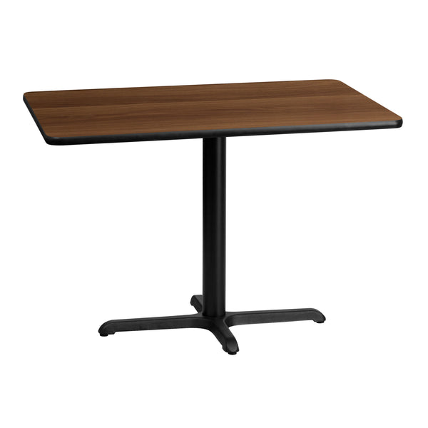 Walnut |#| 30inch x 42inch Rectangular Laminate Table Top & 23.5inch x 29.5inch Table Height Base
