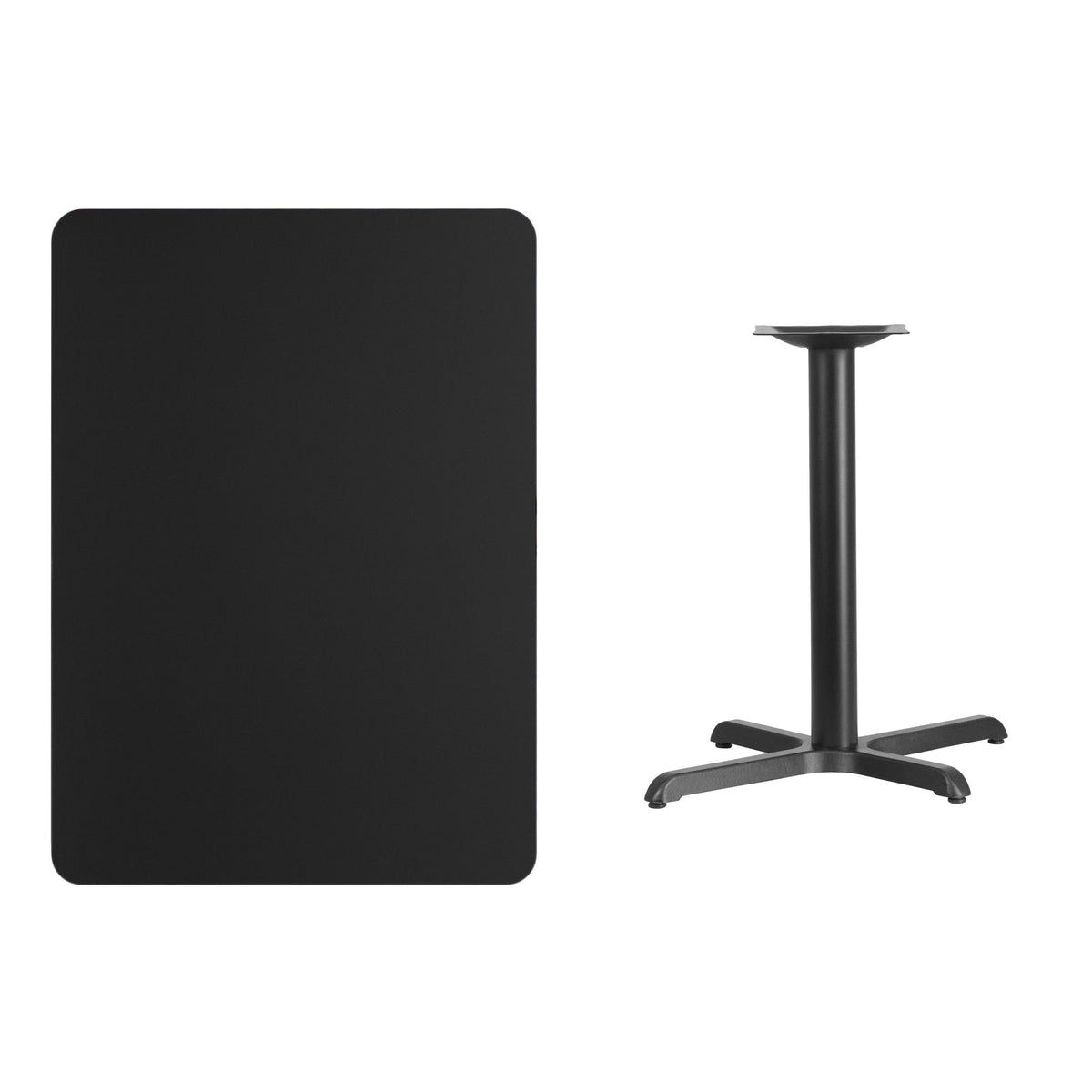 Black |#| 30inch x 42inch Rectangular Laminate Table Top with 23.5inch x 29.5inch Table Height Base