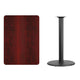 Mahogany |#| 30inch x 42inch Mahogany Laminate Table Top with 24inch Round Bar Height Table Base