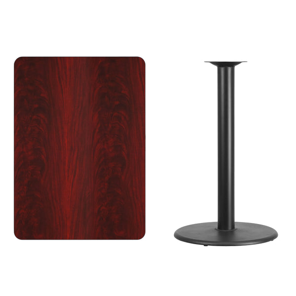 Black |#| 30inch x 42inch Rectangular Black Laminate Table Top & 24inch RD Bar Height Table Base