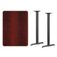 Mahogany |#| 30inch x 42inch Mahogany Laminate Table Top with 5inch x 22inch Bar Height Table Bases