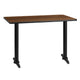 Walnut |#| 30inch x 42inch Rectangular Walnut Laminate Table Top & 5inch x 22inch Table Height Bases