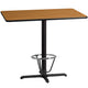 Natural |#| 30inch x 48inch Laminate Table Top & 23.5inch x 29.5inch Bar Height Base with Foot Ring