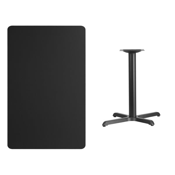 Black |#| 30inch x 48inch Rectangular Laminate Table Top with 23.5inch x 29.5inch Table Height Base
