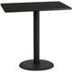 Black |#| 30inch x 48inch Rectangular Black Laminate Table Top & 24inch Round Bar Height Table Base