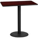 Mahogany |#| 30inch x 48inch Mahogany Laminate Table Top with 24inch Round Bar Height Table Base
