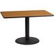 Natural |#| 30inch x 48inch Natural Laminate Table Top with 24inch Round Table Height Base