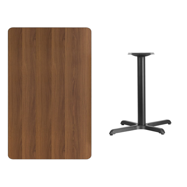 Mahogany |#| 30inch x 48inch Mahogany Laminate Table Top with 24inch Round Table Height Base