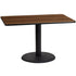 30'' x 48'' Rectangular Laminate Table Top with 24'' Round Table Height Base