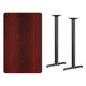 Mahogany |#| 30inch x 48inch Mahogany Laminate Table Top with 5inch x 22inch Bar Height Table Bases