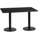 Black |#| 30inch x 60inch Rectangular Black Laminate Table Top with 18inch Round Table Height Bases